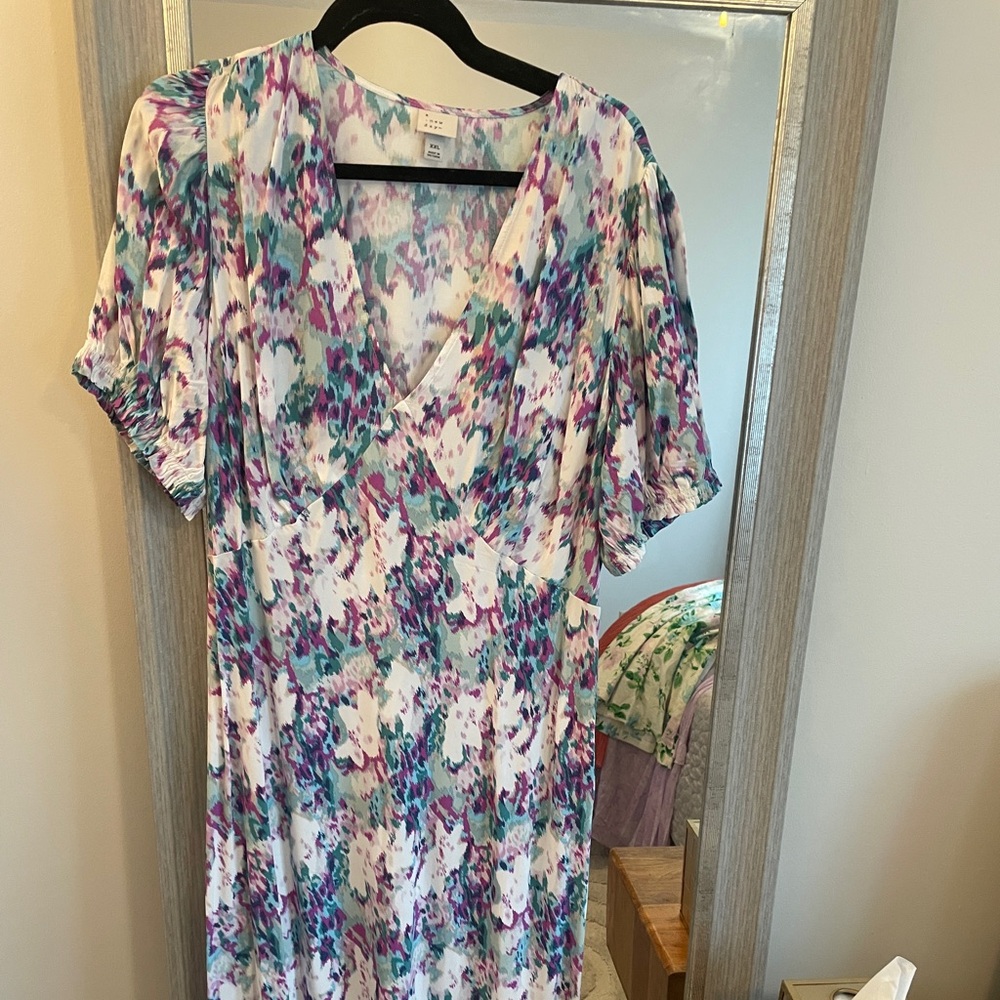 a new day Multicolor Floral Puff Sleeve Dress